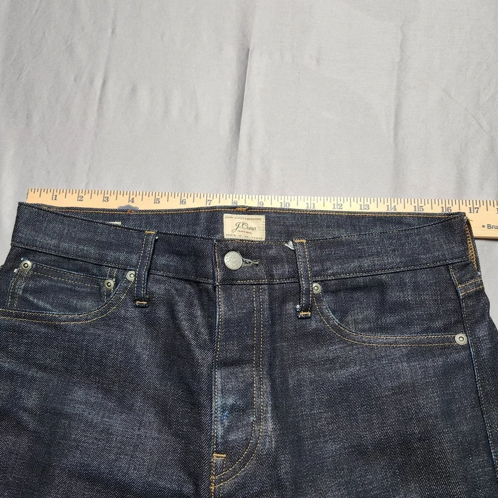 J.Crew Every Stitch Considered 770 Straight Fit Selvedge Jeans Indigo Blue 33x32